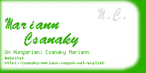 mariann csanaky business card